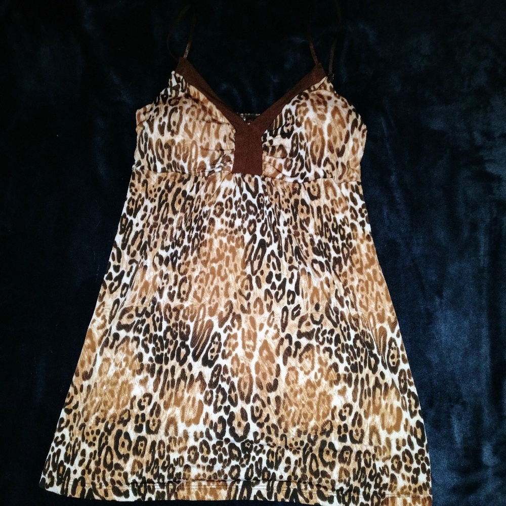 Candy rain size large cheetah print tank top